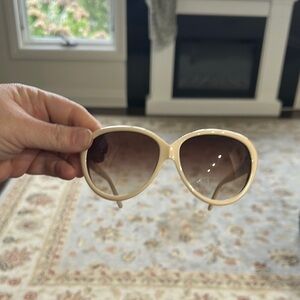 Tom Ford Cream/Ivory Retro Sunglasses with Case EUC